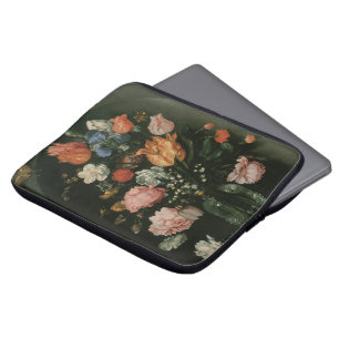 Vintage Floral Baroque, Vase of Flowers in a Niche Laptop Sleeve