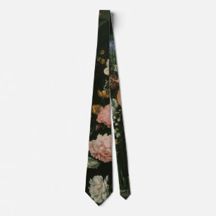 Vintage Floral Baroque, Vase of Flowers in a Niche Tie