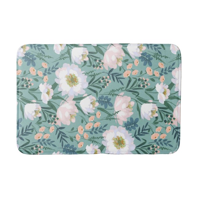 Vintage Floral  Bath Mat (Front)