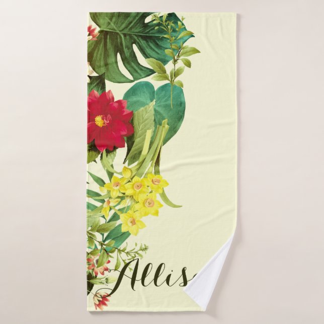 Vintage Floral Bath Towel (Bath Towel)