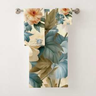 Vintage Floral Bath Towel Set