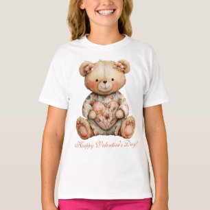 Vintage Floral Bear With Heart T-Shirt