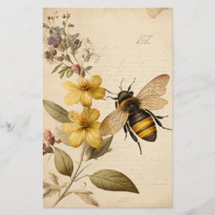 vintage floral bee 