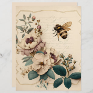 vintage floral bee 