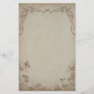Vintage Floral Beige Stationery