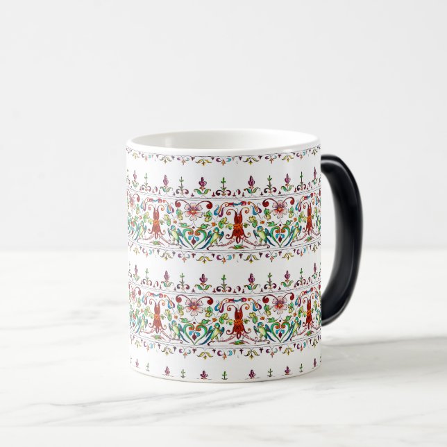 Vintage Floral Bird Fantasy Art Magic Mug (Front Right)