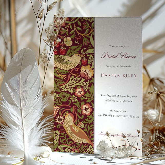 Vintage Floral Bird Themed Bridal Shower Invitation (Creator Uploaded)