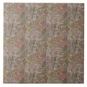 Vintage Floral Bird William Morris Dove and Rose Tile