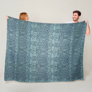 Vintage Floral Birds William Morris Brer Rabbit Fleece Blanket