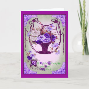 Vintage Floral Birthday Greeting Card