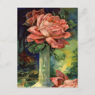 Vintage Floral Birthday Postcard