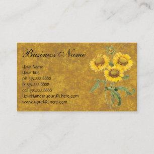 Vintage Floral Blanket Flower Sunflower by Redoute Business Card