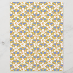 Vintage Floral blue and yellow Jonquil pattern