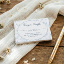 Vintage Floral Blue Baby Shower Diaper Raffle