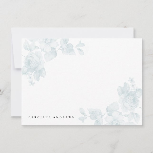 Vintage Floral Blue Card (Front)