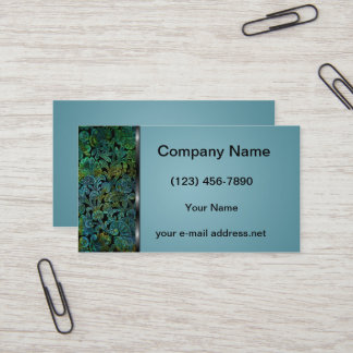 Vintage Floral Blue Green Business Card