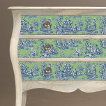 Vintage floral blue green toile de jouy  tissue paper<br><div class="desc">Elegant vintage blue green toile de jouy monogram tissue paper. Toile prints are an all time rage at the moment, this is an elegant and ornate vintage toile de jouy pattern featuring a beautiful romantic scene from the french countryside. This pattern style is currently trending for home decor, clothes, mobile...</div>