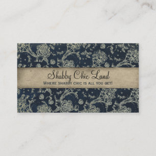 Vintage Floral Blue Shabby Chic Business Card