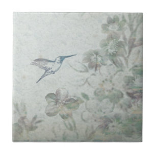 Vintage Floral Blue Tile
