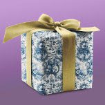 Vintage floral Blue toile de jouy Wrapping Paper Sheet<br><div class="desc">Elegant vintage Blue toile de jouy monogram wrapping paper. Beautiful seamless toile de jouy pattern Blue on white background.Toile prints are an all time rage at the moment, this is an elegant and ornate vintage toile de jouy featuring exotic damask pattern, a fun style that is currently trending for home...</div>