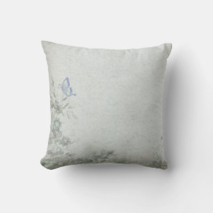 Vintage Floral Blue Wedding Cushion