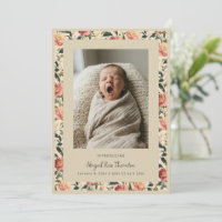 Vintage Floral Blush Newborn Photo Baby Birth