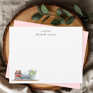 Vintage Floral Books and Typewriter Custom Card