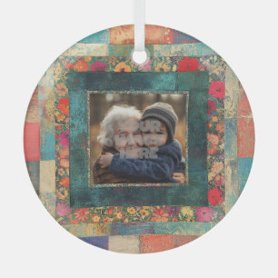 Vintage Floral Border Frame For Your Photos Glass Tree Decoration