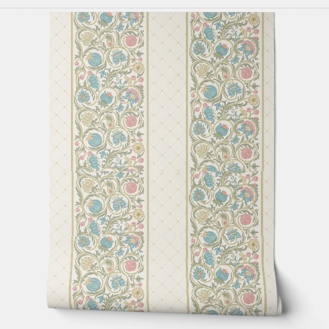 Vintage Floral Border Wallpaper (Unrolling)