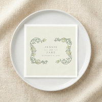 Vintage Floral Border Wedding Matchbox Favour