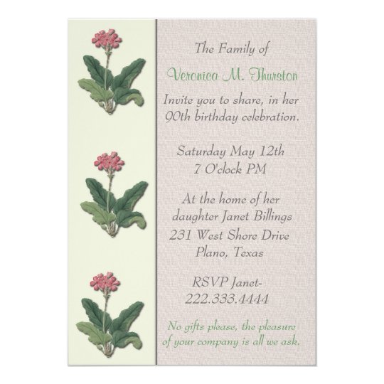 Vintage Floral Botanical Birthday party Invitation