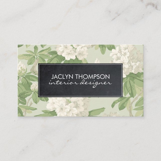 vintage floral botanical business card (Front)