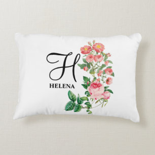 Vintage Floral Botanical Customised Monogram Decorative Cushion