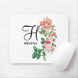 Vintage Floral Botanical Customised Monogram Mouse Mat