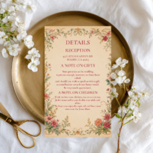 Vintage Floral Botanical Enclosure Card