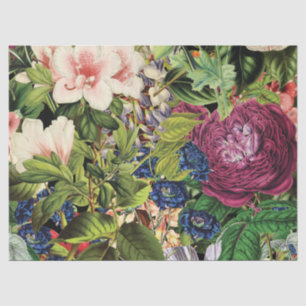Vintage Floral Botanical Garden Pattern Tissue Paper