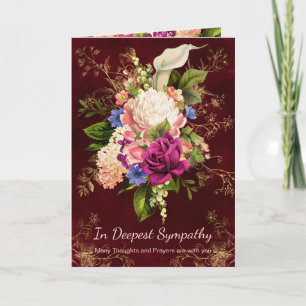 Vintage Floral Botanical Gold Accents Sympathy Card