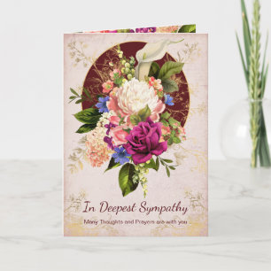 Vintage Floral Botanical Gold Accents Sympathy Card