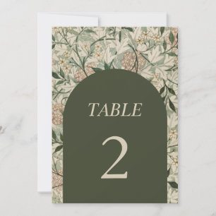 Vintage Floral Botanical Green Boho Arch Table 2