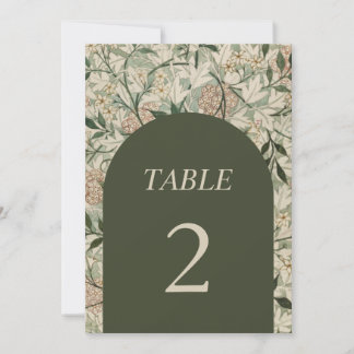 Vintage Floral Botanical Green Boho Arch Table 2  