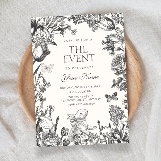 Vintage floral botanical  invitation (Creator Uploaded)