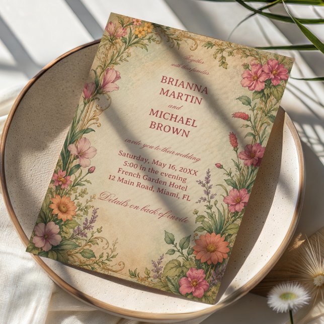 Vintage Floral Botanical Invitation (Creator Uploaded)