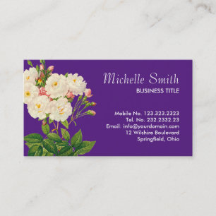 Vintage Floral Botanical Print Gardener Florist Business Card