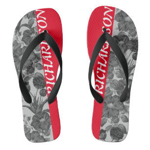 vintage floral botanital nature urban personalise  flip flops