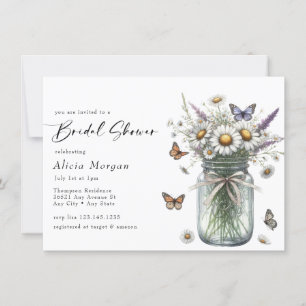 Vintage Floral Bouquet   Rustic Bridal Shower Invitation