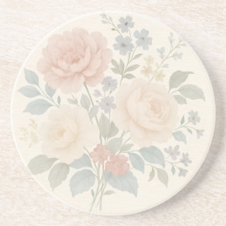 Vintage Floral Bouquet Sandstone Coaster
