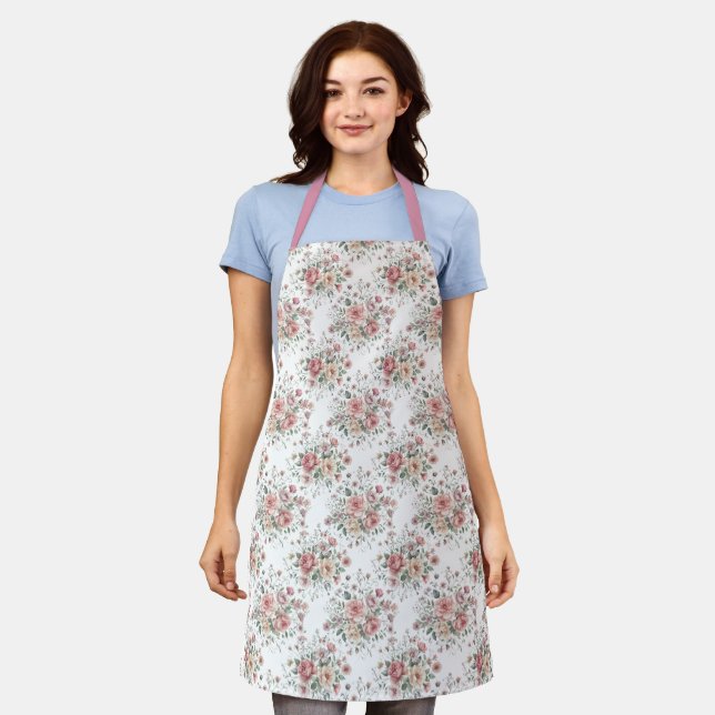 vintage floral bouquets apron (Worn)