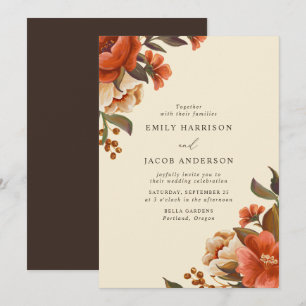Vintage Floral Bouquets Wedding Invitation