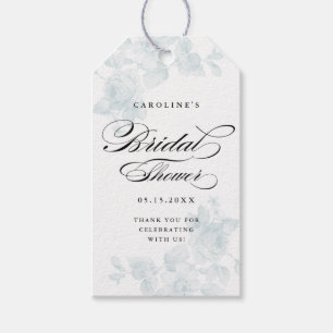 Vintage floral bridal shower favour tag gift tag