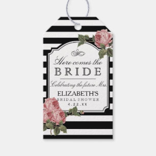 Vintage Floral Bridal Shower Guest Favour Gift Tags